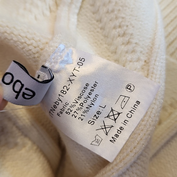 EBOSSY Women’s Cable Knit Long Sleeve Embroidered Cardigan, size L - Picture 12 of 12